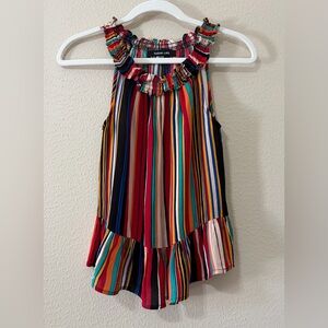 Sugar+Lips Vibrant Striped Sleeveless Blouse